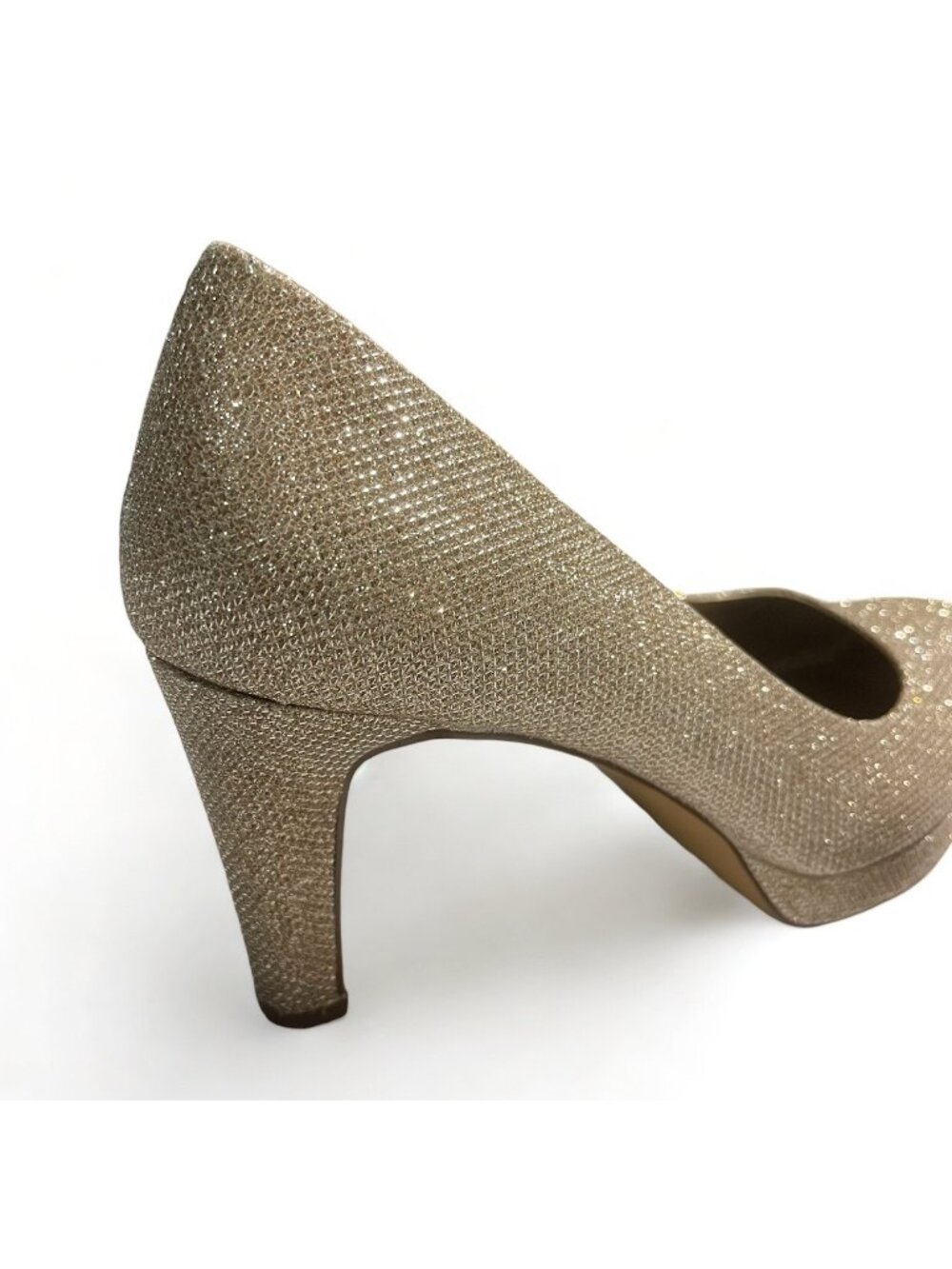 Aukis Women's Sparkly Gold High Heels - Size 9.5 - Picture 12 of 14